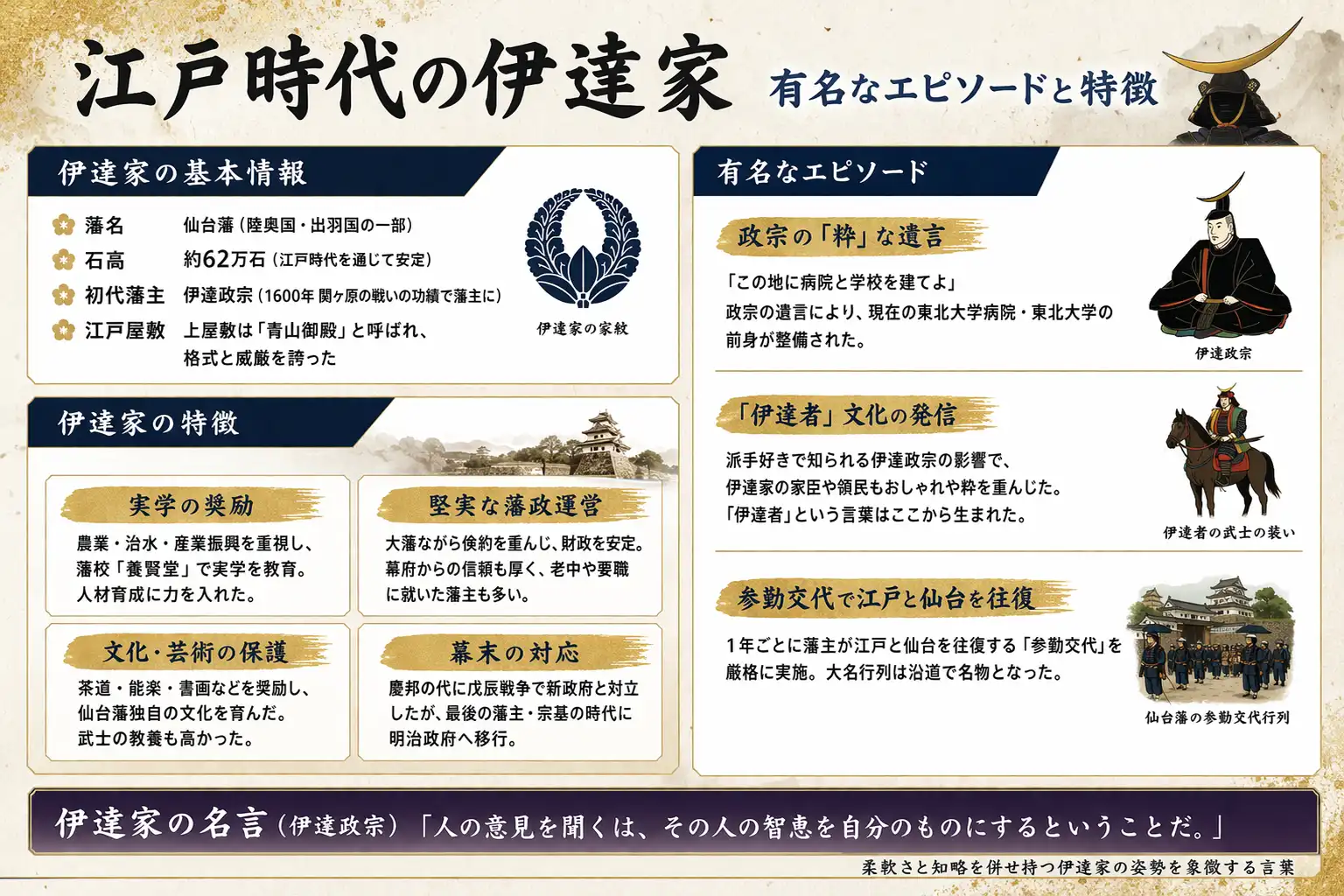 江戸時代の伊達家と仙台藩の歩み