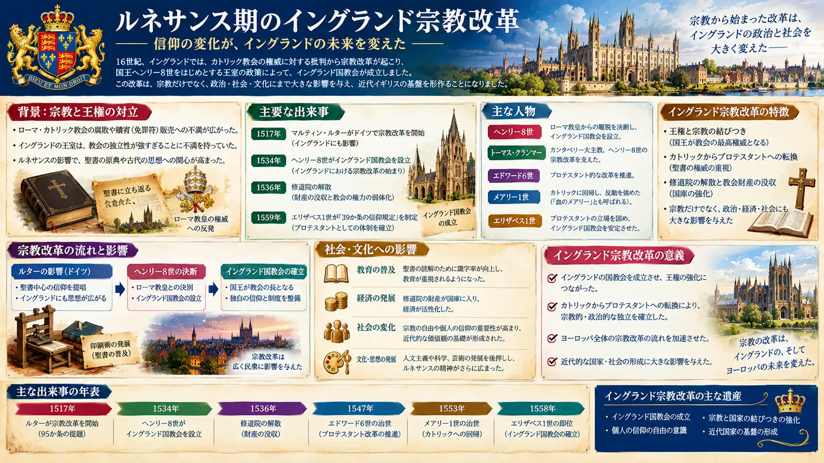 王権主導で展開されたイングランド宗教改革の全貌