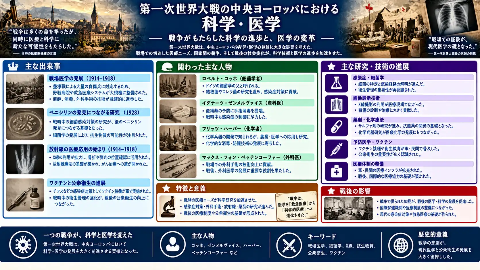 戦争を変貌させた第一次世界大戦の科学技術と医学の革新
