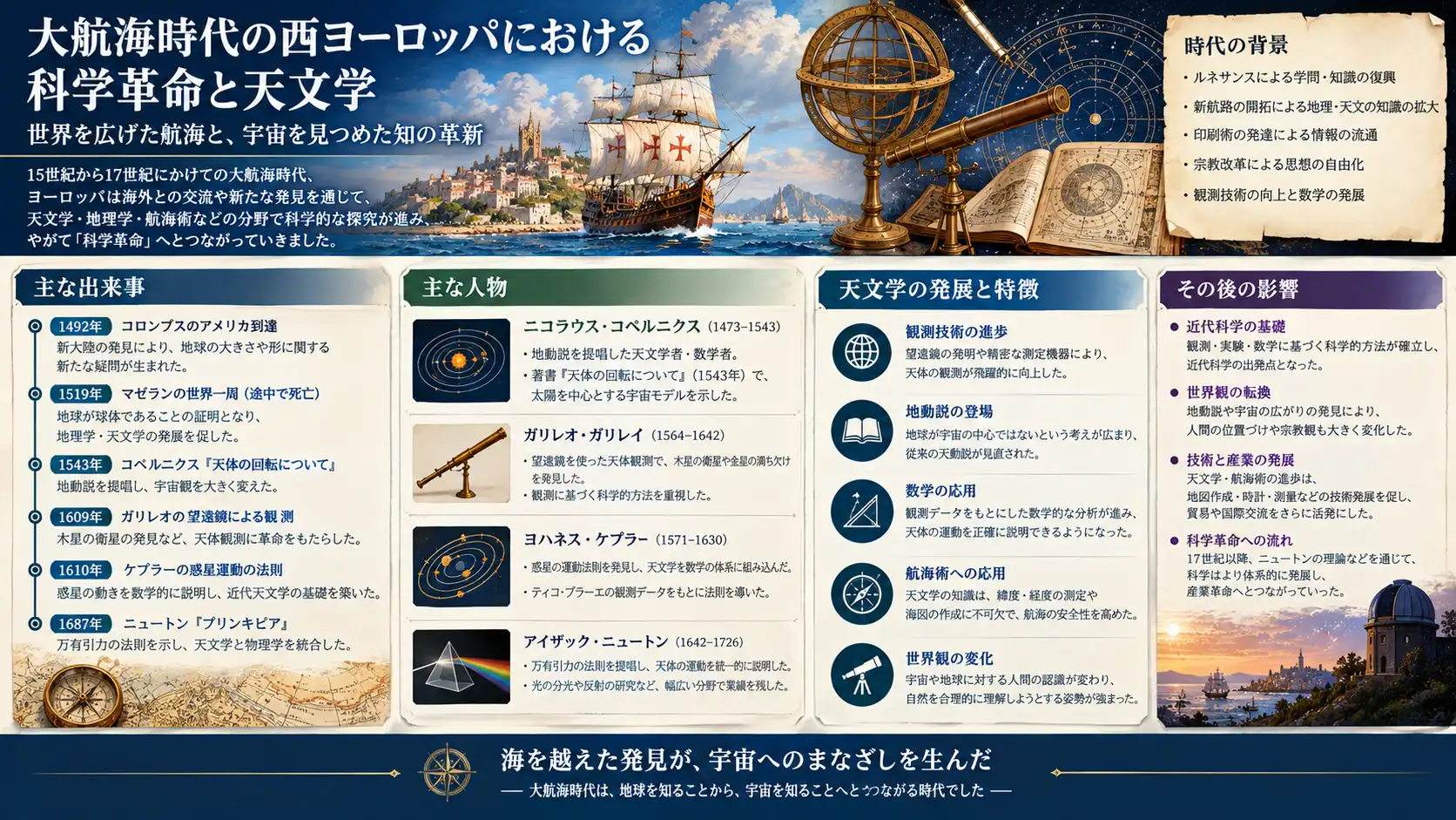 大航海時代の科学革命と天文学の展開