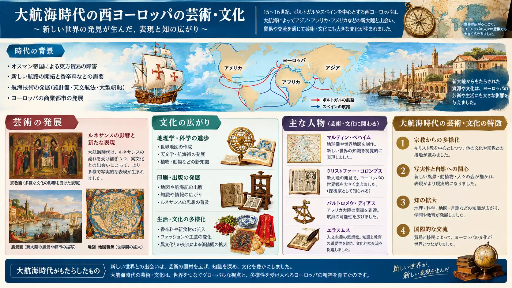 大航海時代の芸術と文化：世界観の拡大とバロック