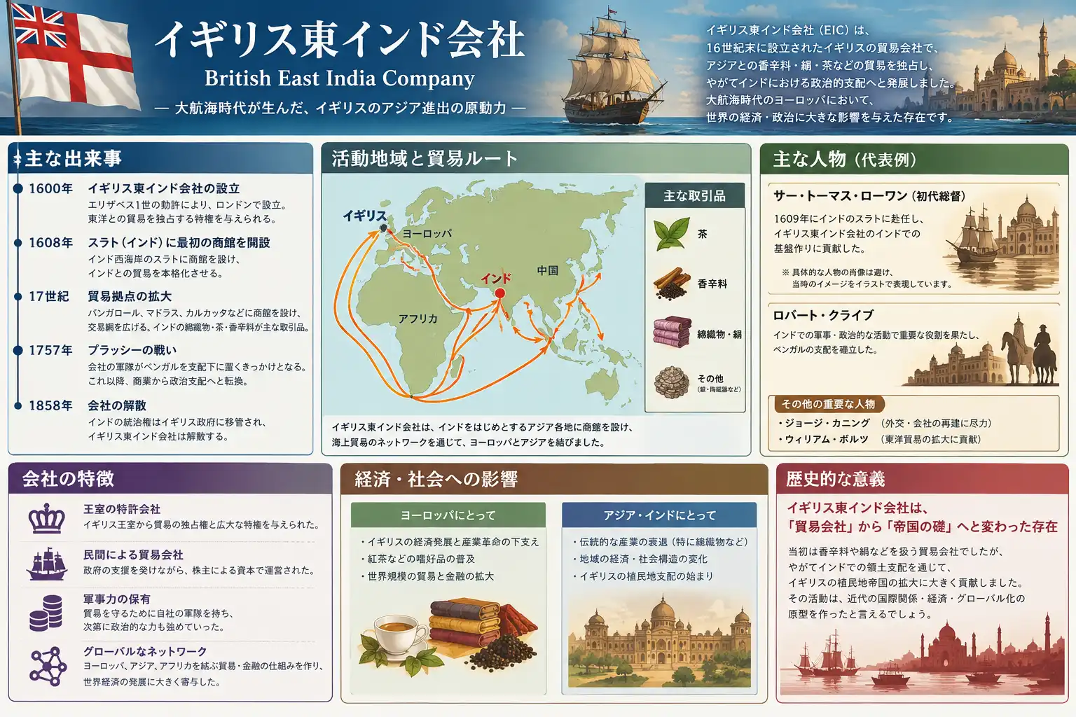大航海時代の覇権を握ったイギリス東インド会社の軌跡