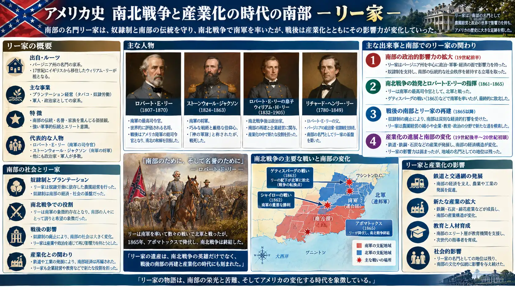 敗北を越え平和と高等教育に捧げた南部の名門リー家の軌跡