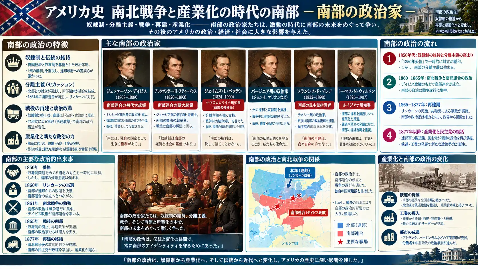 分離独立から復興期を経て連邦へ回帰した南部政治家たち