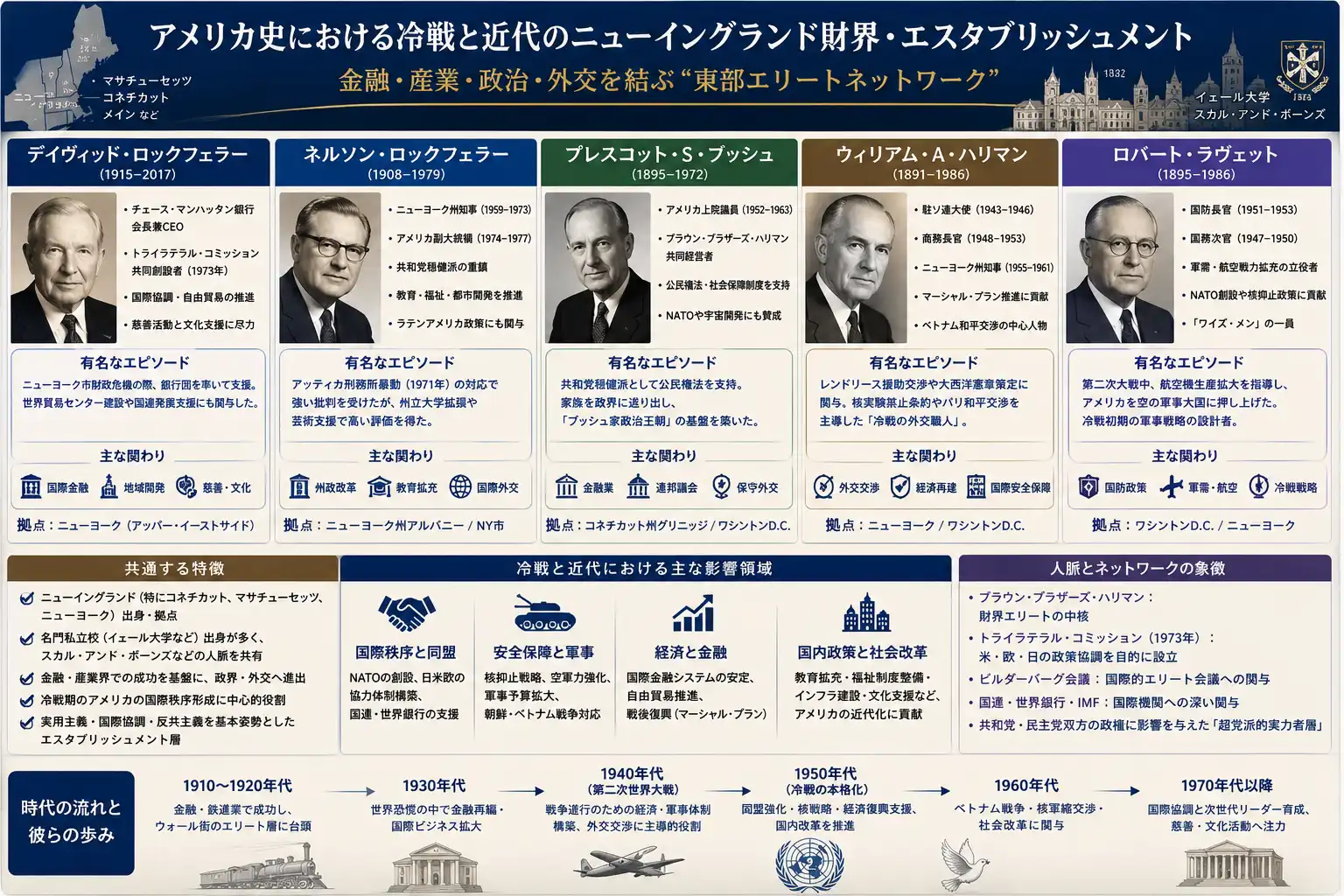 莫大な富と人脈で冷戦期のアメリカを裏から動かした支配階層